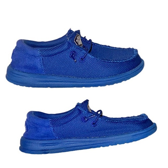 HEY DUDE Wally youth funk mono canvas shoes boys slip on loafers size 2 - Picture 10 of 15